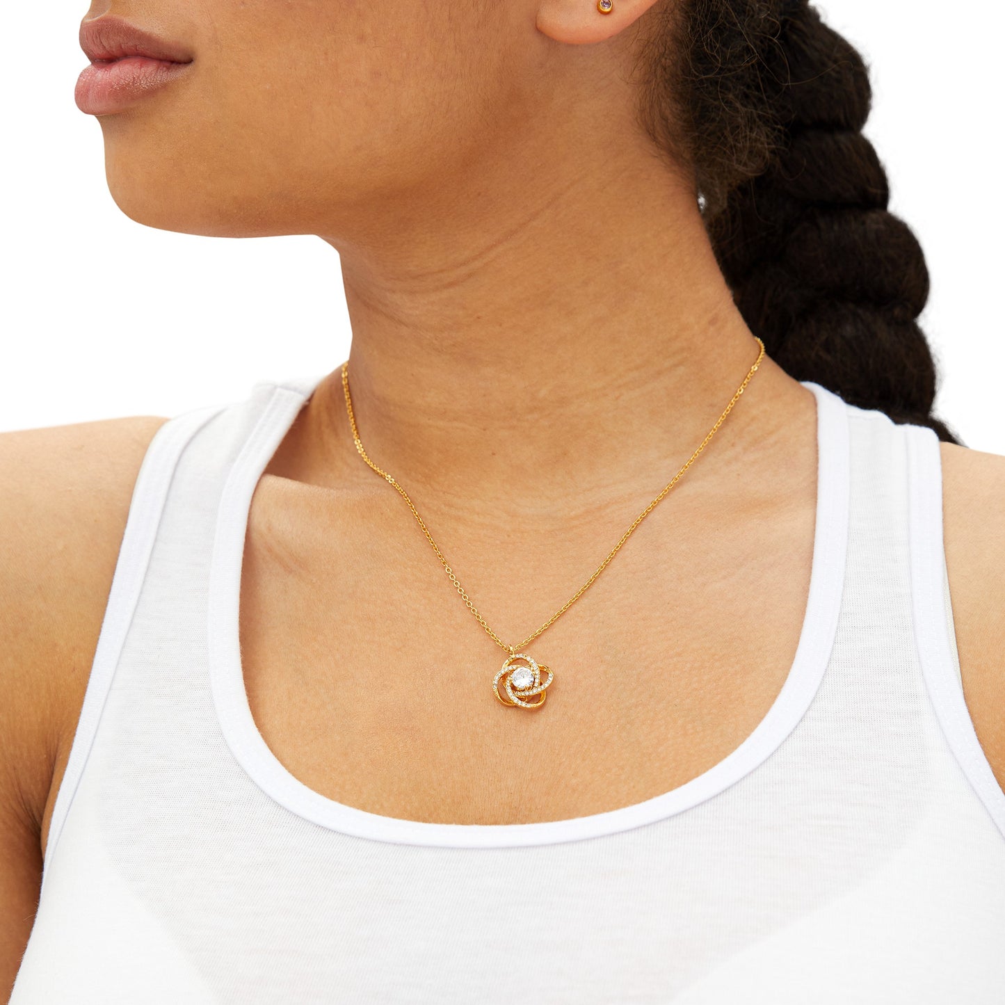 Love Knot Lobster clasp closure 18K gold Necklace