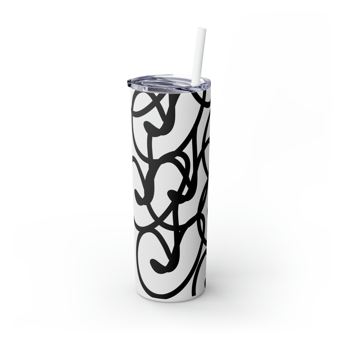 Vaso flaco Black Berry con pajita, 20 oz