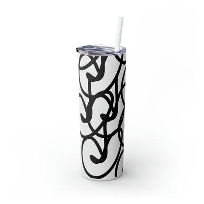 Black Berry Skinny Tumbler with Straw, 20oz