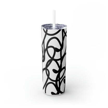 Black Berry Skinny Tumbler with Straw, 20oz