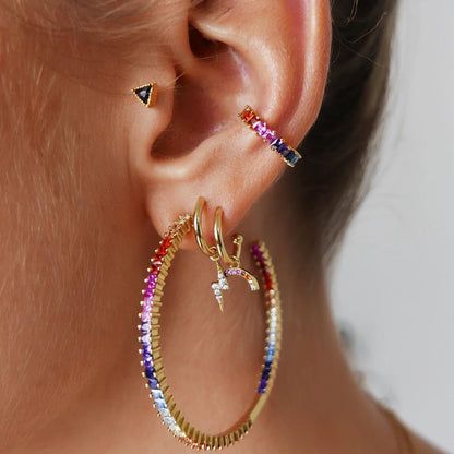 Pendientes arcoiris de diamantes