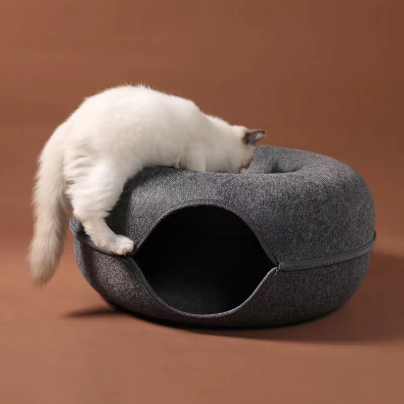 Cama para gatos con forma de donut