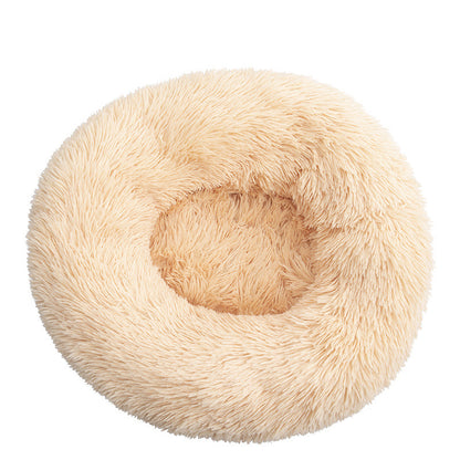 Deep sleep plush round pet bed mat cat bed kennel