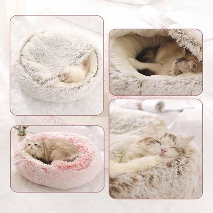 Crystal velvet warm round half-pack cat nest