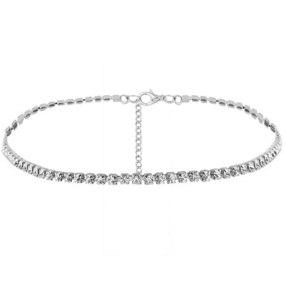 Single-layer claw chain rhinestone necklace