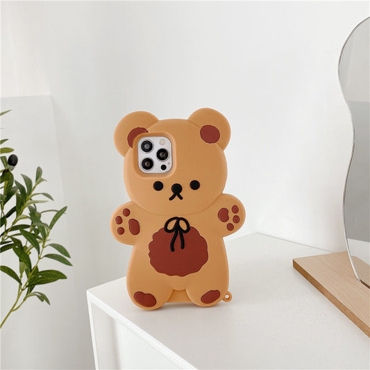 Funda de silicona para teléfono con oso