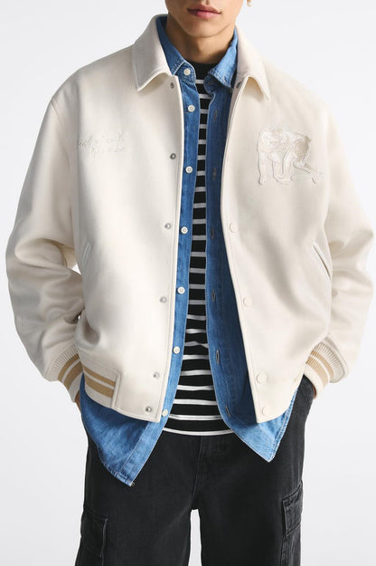 Men's Faux Suede Bomber Jacket