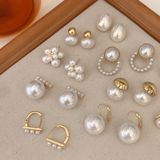 French luxury pearl earrings