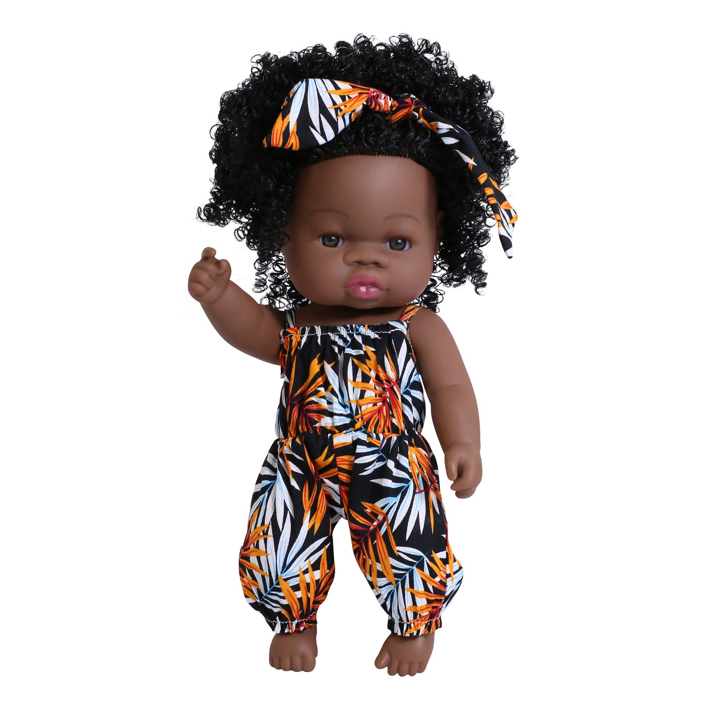 Muñeca negra de renacimiento, muñeca africana de simulación de goma suave para bebé