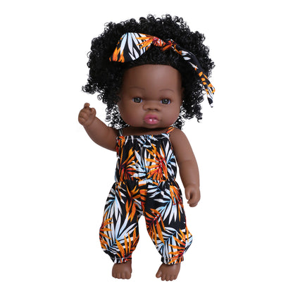 Black rebirth doll soft rubber simulation baby African dolly