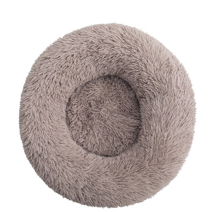 Deep sleep plush round pet bed mat cat bed kennel