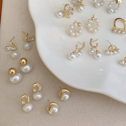 French luxury pearl earrings