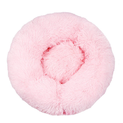 Deep sleep plush round pet bed mat cat bed kennel