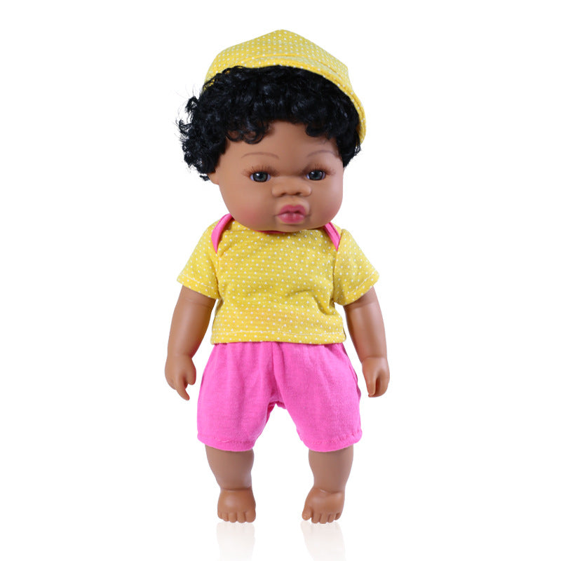 Black rebirth doll soft rubber simulation baby African dolly