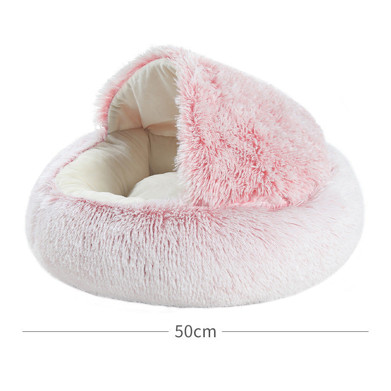 Crystal velvet warm round half-pack cat nest