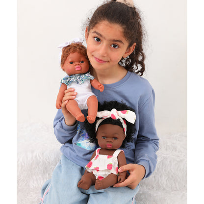 Black rebirth doll soft rubber simulation baby African dolly