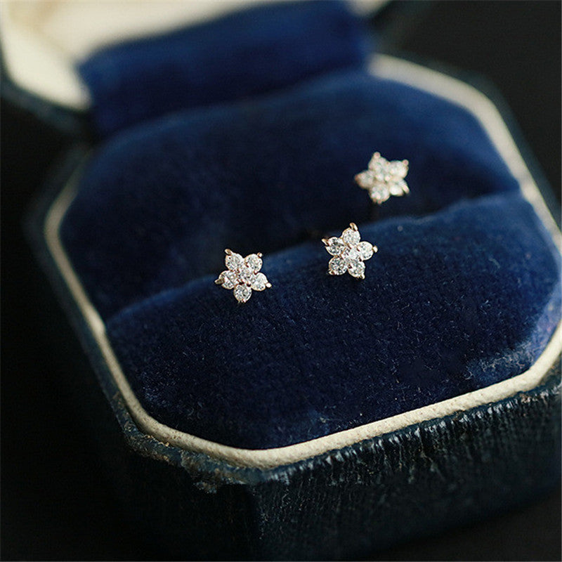 S925 silver plated 14k yellow gold star earrings