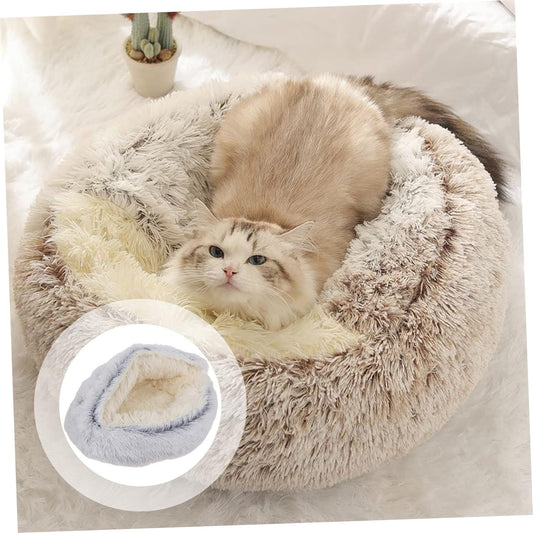 Crystal velvet warm round half-pack cat nest