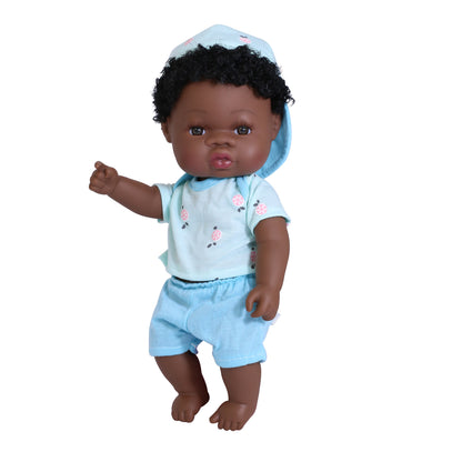 Black rebirth doll soft rubber simulation baby African dolly