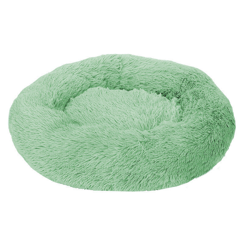 Deep sleep plush round pet bed mat cat bed kennel