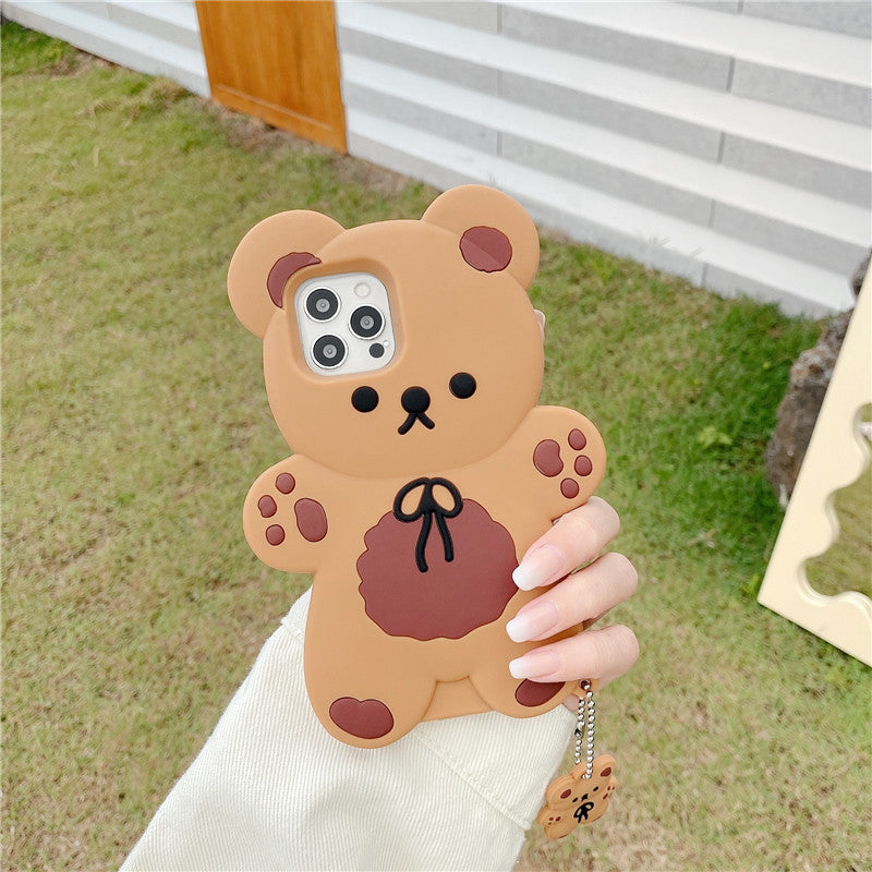 Funda de silicona para teléfono con oso