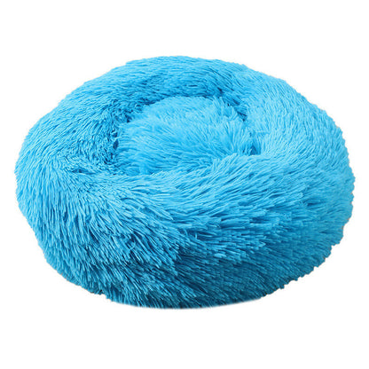 Deep sleep plush round pet bed mat cat bed kennel