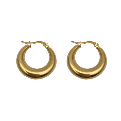 French lazy cold wind oval hoop earrings