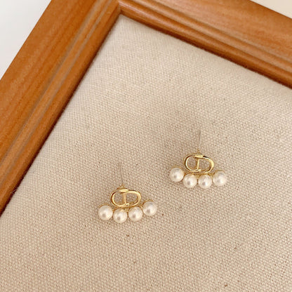 French luxury pearl earrings